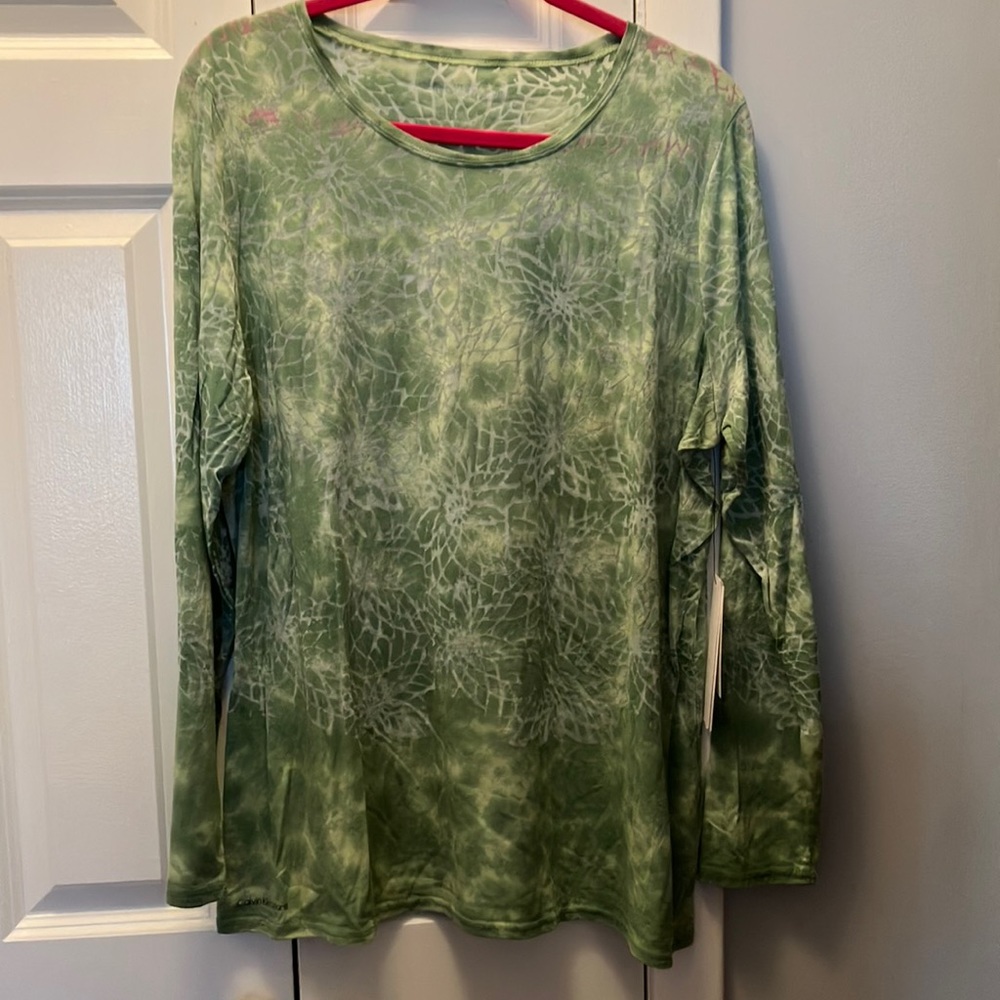 NWT Beautiful Calvin Klein Textured Tie Dye Top, size 1X